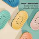 Self-Draining Soap Dish for Shower - Bar Soap Holder with Drainage, Wall-Mounted Bathroom Organizer(Blue & Orange)