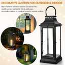 Nuogo Farmhouse Large Lanterns for Outdoor 30 Inch Black Metal Lanterns with Glass Panels Hanging for Table Porch Vintage Home Party Decor Gift Indoor Outdoor, Candle Not Includes