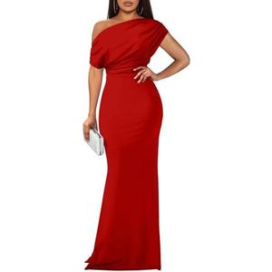 YMDUCH Women's Elegant Sleeveless Off Shoulder Bodycon Long Formal Party Evening Dress XL