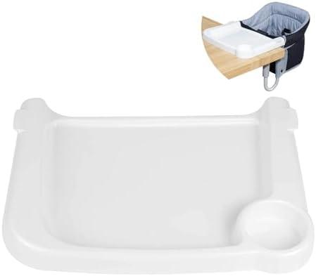 Fast Dining Tray, Indispensable Accessory for Hook on High Chair- Make Meal Easy for Child, Removable Dining Tray - Easy to Carry and Install, Non Slip/Space Saver/Reusable, White