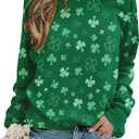 MYHALF St Patricks Day Sweatshirt Women Shamrock Long Sleeve Irish Festival Holiday Tee Short Sleeve Causal Top (M)