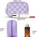 Travel Makeup Bag Cosmetic Bag for Women,Small Makeup Organizer Bag,Cute & Waterproof Vegan Leather Makeup Case with Multiple Compartments,Toiletry Bag for Cosmetics (PURPLE) (MEDIUM)