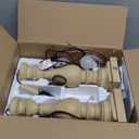 29" Farmhouse Table Lamp for Living Room Set of 2,Vintage Bedside Lamps with USB C+A Ports & AC Outlet,3-Way Dimmable Touch Control White Washed Finish Nightstand Lamp for Bedroom,Beige