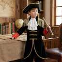 Colorful House Napoleon Costume for Boys Colonial Outfit Renaissance Halloween Cosplay for Kids, XL
