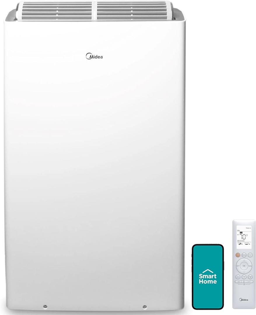 Midea Duo 14,000 BTU(12,000 BTU SACC) High Efficiency Inverter, Quiet Portable Air Conditioner, Cools up to 550 Sq.Ft., Works with Alexa/Google Assistant, Includes Remote Control & Window Kit