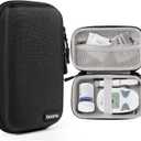 Diabetes Travel Case EVA Hard Shell Diabetic Supplies Bag Organizer for Blood Sugar Testing Kit, Glucose Monitor Kit with Meter, Glucose Test Strips, Lancets, Lancing Device, Alcohol Wipe (Black)