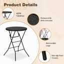 32" Round Folding Table, Portable Bar Height Folding Table with Detachable Legs, Round Foldable Table with HDPE Top for Standing Parties, Balcony, Event, Indoor Outdoor Use (Black, 2 Pack)