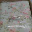 Laura Ashley Home - King Comforter Set, Reversible Cotton Bedding, Includes Matching Shams with Bonus Euro Shams & Throw Pillows (Madelynn Pastel Blue, King) (Blue/Green/Pink)