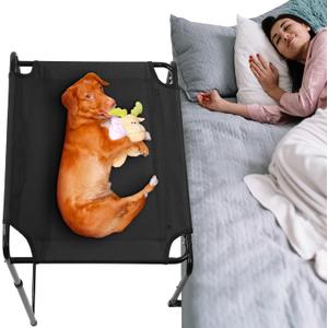 ROYALAY Bedside Pet Bed Pet Cosleeper, Adjustable Height Raised Dog Bed Co Sleeper for Medium Small Pets, Pet Bassinet Dog Bed Extension Attached to Human Bed for Cats & Dogs