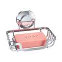 TAILI Soap Holder Bar Dish Suction Cup, Bar Shampoo Rack for Shower Wall, Draining Soap Saver Tray for Bathroom, Rustproof Stainless Steel Sponge Holder for Tub, Kitchen, Drill-Free, Silver