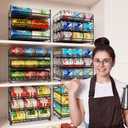 SUFAUY 3 Tier Can Organizer for Pantry, Holds 36 Cans, Heavy Duty Metal Shelves for Storage, Black