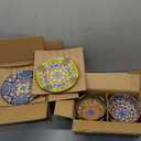 vancasso 12 Pieces Dinnerware Sets, Plates and Bowls Set, Porcelain Dishes Set for 4, Microwave and Dishwasher Safe, Scratch Resistant, Bohemian Style Dining Ware Service for 4, Series SIMI