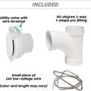 OVO KIT-INSV-01 Utility Valve Kit Includes for Central Vacuum, White