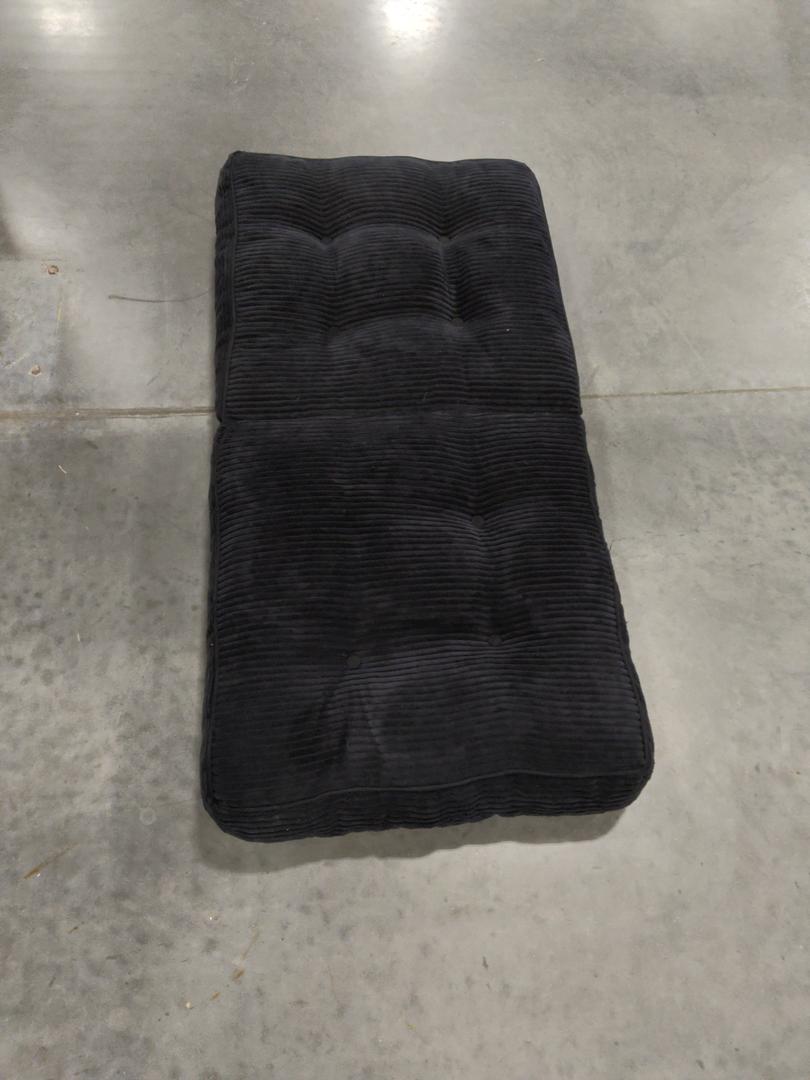 Foldable Cushioned Chair, Black – Assembly Required, Compact Portable Floor Chair, 24” x 24” x 8” Folded, Expands to 48” Long