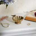 NIKKY HOME Antique Trinket Bowl Dish, Vintage Golden Metal Jewelry Tray with Bird, Ring Holder Classy Birthday Gifts