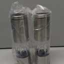 FORLIM Salt and Pepper Grinder Set with Dust Cover, Manual Pepper Mill with Adjustable Coarseness, Brushed Stainless Steel, Ceramic grinding core, 4.7oz Large Capacity, Spice Grinder (Set/Silver)