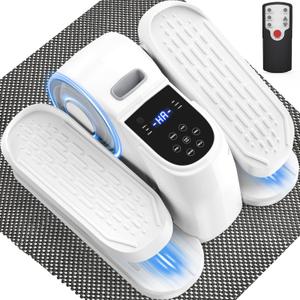 VIVURN 028 Under Desk Elliptical 12 Speed 5 Modes Motorized Leg Exerciser While Sitting for Seniors As Seen on TV Low Impact Electric Pedal Exerciser with Non-Slip Mat Quiet for Home and Office (White)