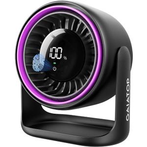 Gaiatop Desk Fan for Bedroom, Ultra Quiet Table Battery Powered Fan 7.7 Inch, Touch Control 4000mAh, Strong Airflow 5 Speeds Rechargeable Desktop for Office Bedside Dorm Home, Gift for Women Men Purple