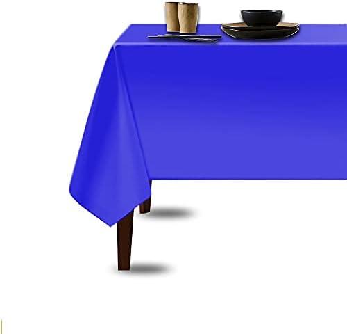 2 Pack NEICY Disposable Plastic Tablecloth 54 Inch. x 108 Inch. 3 Pack Premium Decorative Rectangle Table Cover Round Table Cloth for Picnic, Kitchen, Dining (Blue, 3 Pack Rectangle)