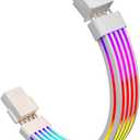 Sirlyr 8 Pin RGB GPU Cable,RGB PSU Cables Extension - Addressable 5V3Pin ARGB PC Case Decor for RTX 3060 4060 4070 Radeon RX 6600 580 Graphics Card Power Supply White