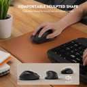 Wireless Keyboard and Mouse Combo, Wave Keys Full-Sized Ergonomic Keyboard with Cushioned Plam Rest, Phone Holder, Comfortable Natural Typing, 2.4G Cordless Set for Computer, Laptop, PC, Mac, Windows