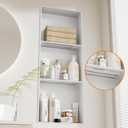 No Tile Needed Shower Niche - 304 Stainless Steel Niche Shower with 3- Tier Shelves Recessed Wall Niches for Bathroom Storage (White, 36 X 12 X 4.13 Inches, 3)