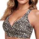 Ocean Blues Women's V-Neck Bikini Top Crisscross Front Bikini Top for Women Underwire Bathing Suit Top (L)
