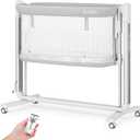 Electric Baby Bassinet, 7 Height Adjustable Rocking Bassinet for Baby, Auto Infant Crib with Timer, 12 Preset Melodies, Wheels, Smart Rocking Crib for Newborns, Gray