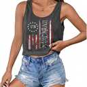 T&Twenties American Flag Tank Top for Women,4th of July Stars Striped Racerback Tees Sleeveless Patriotic USA Flag Vest Tops (M)