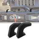 JWWY Bumper Tow Hook Covers Tow Trailer Hitch Receiver Cover Towing Hitch Rubber Sleeve Protector Cover Trim Fit for 2007-2026+Jeep Wrangler JL Gladiator JT 4XE JK Exterior Accessories 2pcs Balck