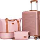 Cosbarn Carry On Luggage Set 22x14x9 Airline Approved, 3 Piece 20 Inch Lightweight ABS Hardside Suitcases with Wheels and TSA Lock, Durable Waterproof Travel Suitcase for Men Women