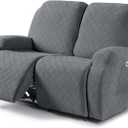 VANSOFY Oversized Recliner Cover, 2-Pieces Stretch Reclining Couch Cover with Pockets Loveseat Sofa Slipcovers Soft Washable Furniture Protector for Dogs Cats(Dark Gray) (2 Seater--X Large)