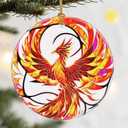 Phoenix Christmas Ornaments, Dodosky 2.8in Ceramic Xmas Decor, Christmas Tree Ornaments, Xmas Decorations for Tree, Holiday Ornament, Gift Ideas, Phoenix Gifts, Gifts for Women, Men, Bird Lovers