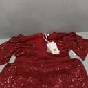 GRACE KARIN Women's Sequin V Neck Ruffle Sleeve Empire Waist Sparkly Glitter A Line Cocktail Formal Dresses, Wine Red Medium