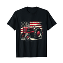 Old Farmall Cub Tractor American Flag Patriotic Farming Farm T-Shirt,XL