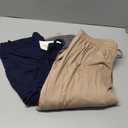 Neer Pack of 3 Women's Capri Pants, Cotton Wide Leg Basic Sweatpants Lounge Loose Fit Casual Drawstring Yoga Capris with Pockets (L, Mocha, Navy Blue, Gray)