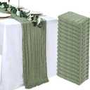 16 Pack Sage Green Cheesecloth Table Runner 10ft Boho Gauze Fabric 120 Inch Cheese Cloth Table Runner Rustic Sheer for Holiday Baby Shower Party Dcor Home Wedding Decoration