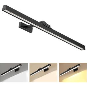 Picture Lights for Wall, Battery Operated Picture Light 24in Gallery Light for Paintings CCT Dimmable Recharging Battery Wall Light with Remote Control for Living Room Gallery Dartboard (1PC24inches, Black)