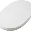 Mecc ecoh Baby Bassinet Mattress, 100% Breathable Cover, Water-Resistant Lining, Oval 29"x17"x2" Fits for 4moms MamaRoo Bassinet (White)