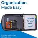 Case-it Universal Zipper Binder | 2-Inch O-Rings, 13-Inch Laptop/Tablet Padded Pocket, 400 Sheet Capacity, Multiple Storage Pockets & Shoulder Strap | School & Office Organizer | LT-007 Jet Black