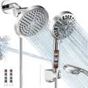 Shower Head with Handheld Spray Combo,High Pressure Dual Double Rain Shower Head with Handheld 10-Mode 78" Hose Chrome