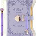 hi! SCI Diary with Lock and Keys for Girls & Women, 360 Pages Journal with Lock for Girls Gift Ideas, Girls Locking Diary with Pen, Cute Journals Set for Teen Girls Ages 8-12, Ideal Gifts for 8 9 10 11 12 13 14 Year Old Girl (Lavender Purple)