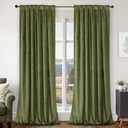 BGment Sage Green Velvet Curtains 108 Inches Long, Super Soft Room Darkening Thermal Insulated Soundproof Back Tab and Rod Pocket Curtains for Bedroom/Living Room, Set of 2 Panels, 52 x 108 Inch