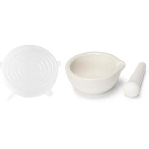 2.4 inch Ceramic Mortar and Pestle, Pill Crushers with Lid, Spice Mill Grinder Bowls