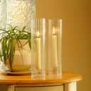 Hurricane Candle Holder Thickened Cylinder Covers 4 Pcs Taper Candle Sticks Holder Glass Tall Candlesticks Holders Centerpiece for Wedding Dining Table