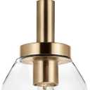 Kichler Madden 1-Light Mini Pendant Light Fixture with Clear Glass Shade in Champagne Bronze, Sloped Ceiling Compatible for Kitchen Island Hanging Lighting, (15" x 7"), 52725CPZ