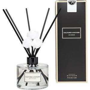 CULTURE & NATURE Reed Diffuser Set 6.7oz (200ml) White Rose Scented Diffuser with Sticks Home Fragrance Reed Diffuser for Bathroom Shelf Decor