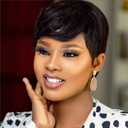 Pixie Cut Wig for Black Women Short Human Hair Wigs None Lace Front Wig Short Layered Wigs with Bangs for Daily Wear Natural Color (1B)
