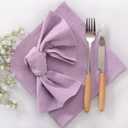 LINXTAR Cloth Napkins Lilac Cotton Napkins Set of 6 17"x17" Washable Reusable Cotton Napkins for Fall Autumn Wedding Party Banquet Baby Shower Home Dining Table Decor
