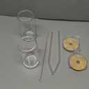 Drinking Glasses with Bamboo Lids and Glass Straw 4pcs Set - 16oz Glass Cups, Iced Coffee Glasses, Cute iced Tea Glasses, Beer Glasses, Ideal for Coffee Bar Accessories, Aesthetic Gift - 2 Brushes